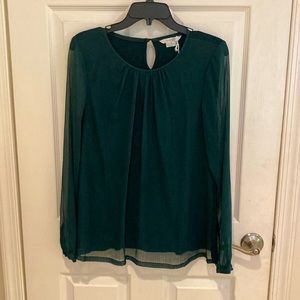 Boden size 8 green long sleeve top. Clear sleeves (see picture)